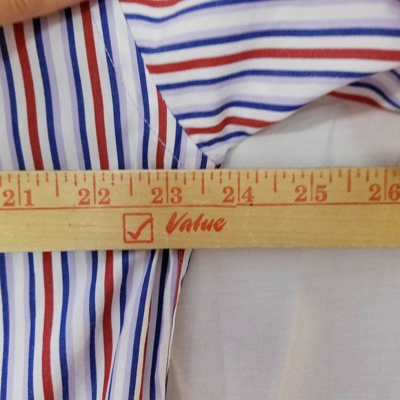 Tommy Hilfiger Button Down short Sleeve Shirt Men's size Large red white blue - Picture 7 of 8